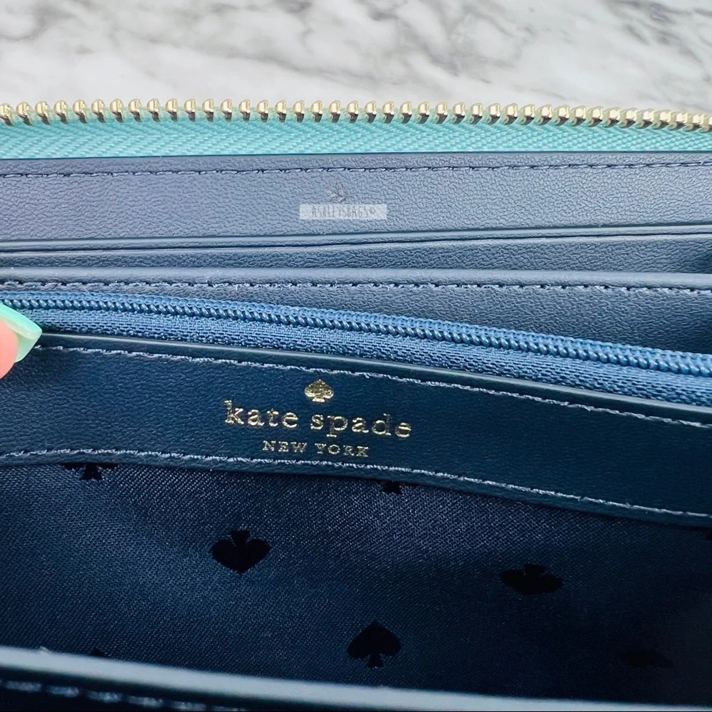 Kate Spade Staci Colorblock Large Continental Wallet In Poolside Multi - Picture 5 of 6